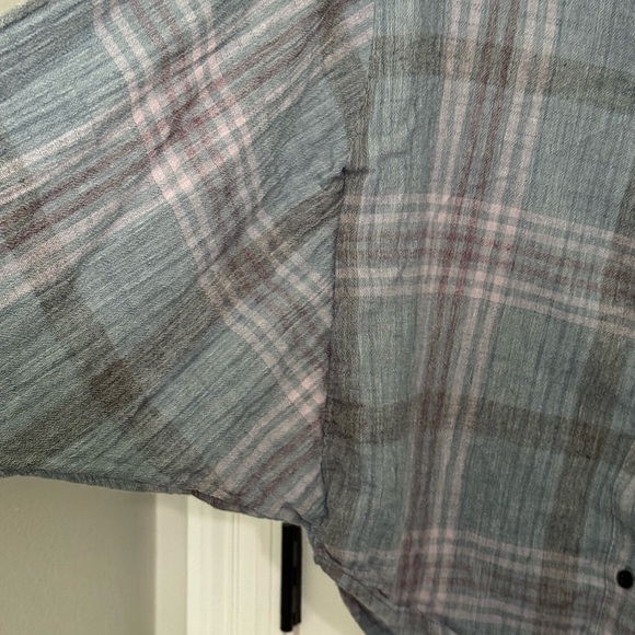 Free People Blue and Purple Plaid Button Down Shirt - Picture 4 of 9